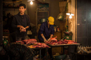 Hanoi street photography butcher