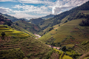 Mu Cang Chai valley view with river